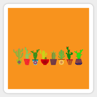 Cactus sobre naranja Sticker